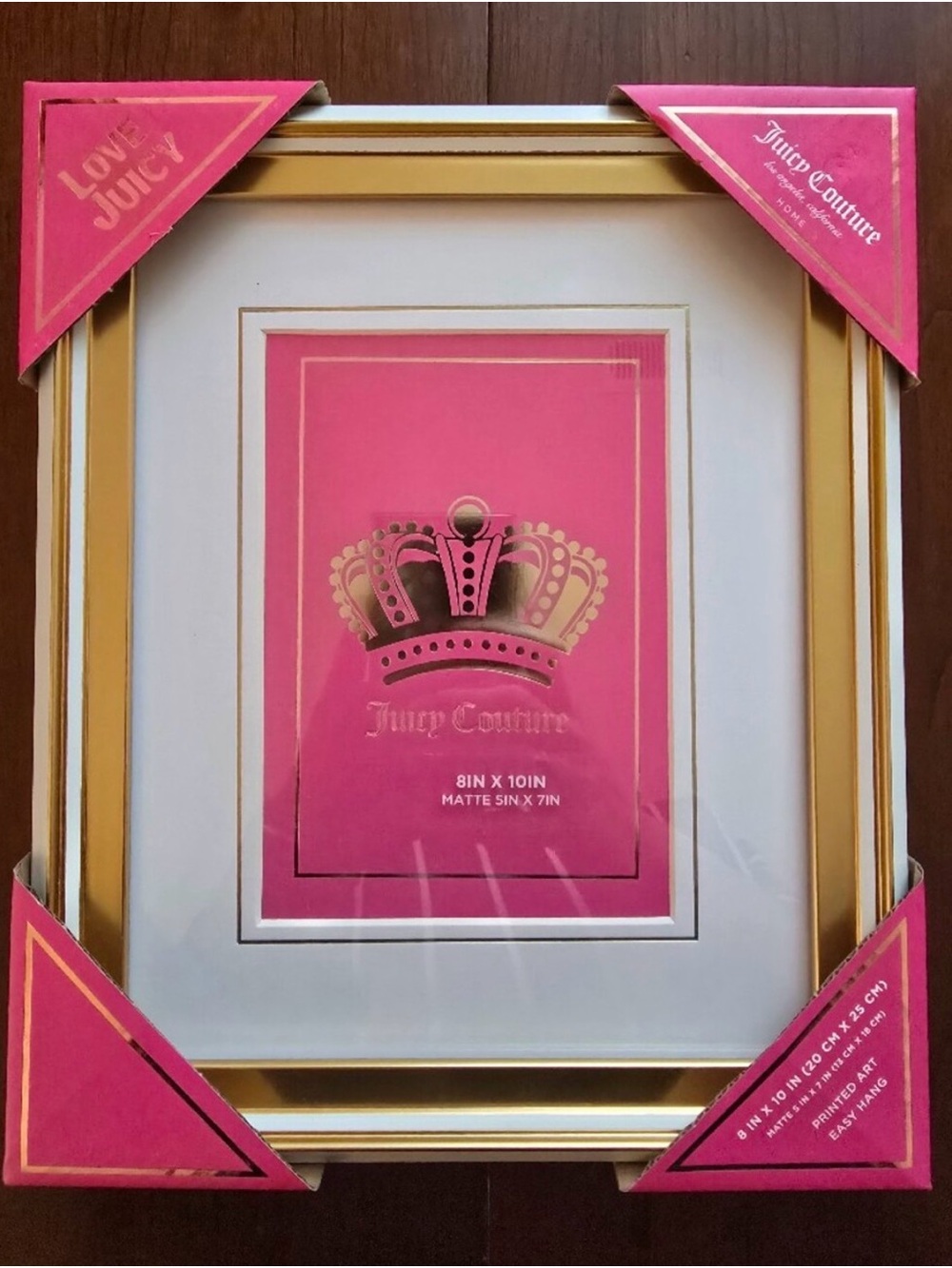 Juicy Couture Gold Frame with Pink Crown Mat